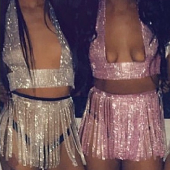Roma Rave / Festival 2PC Sequin & Fringe Short Set main image 0